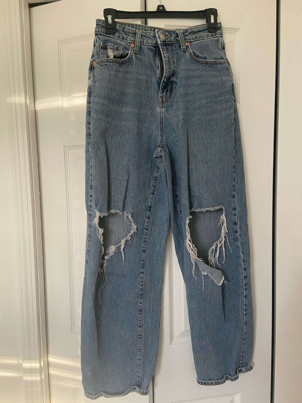 wild fable Light Wash Distressed Wide-Leg Jeans